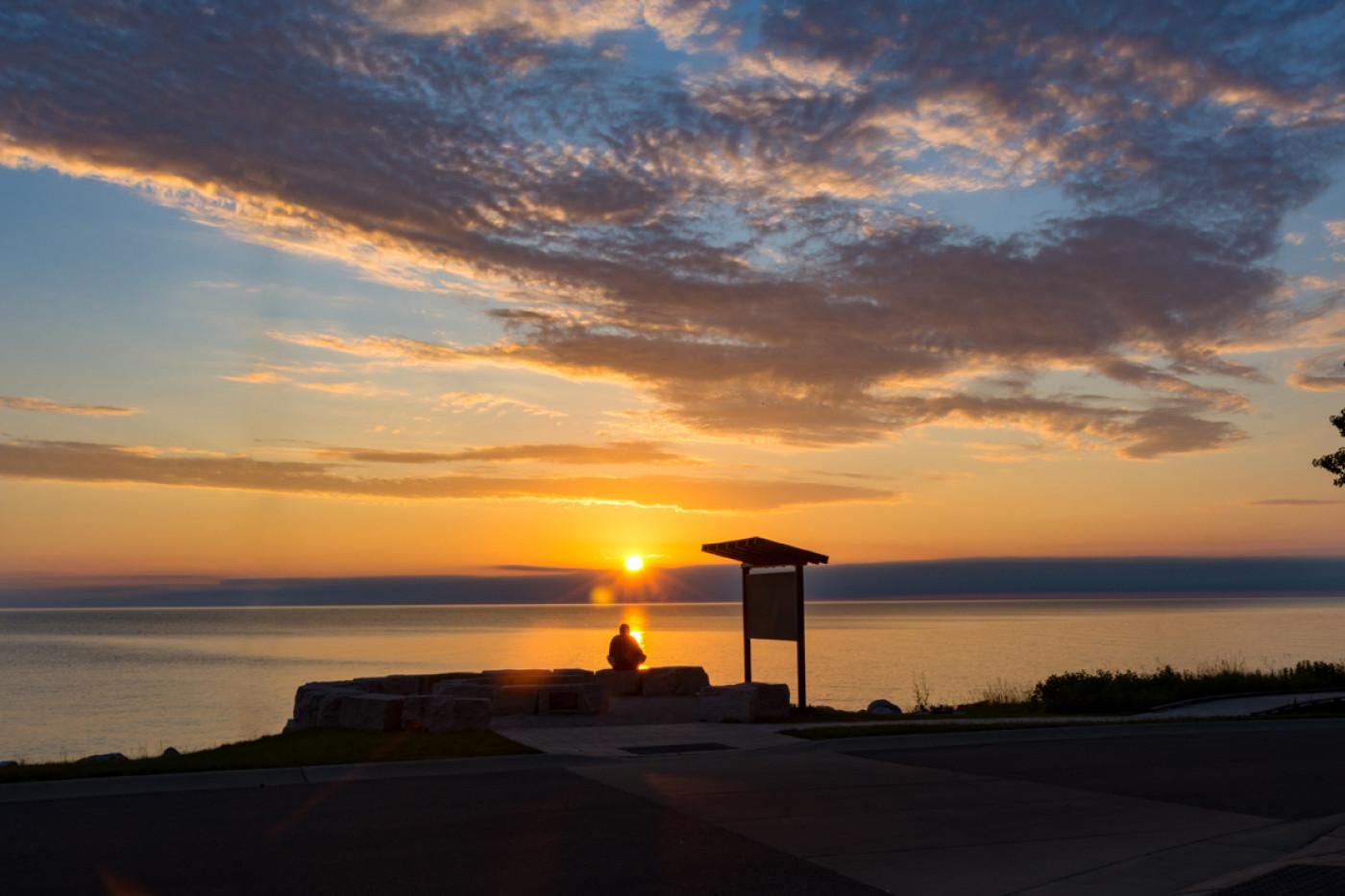 Carthage's outdoor classroom provides the perfect place to watch the sunrise.